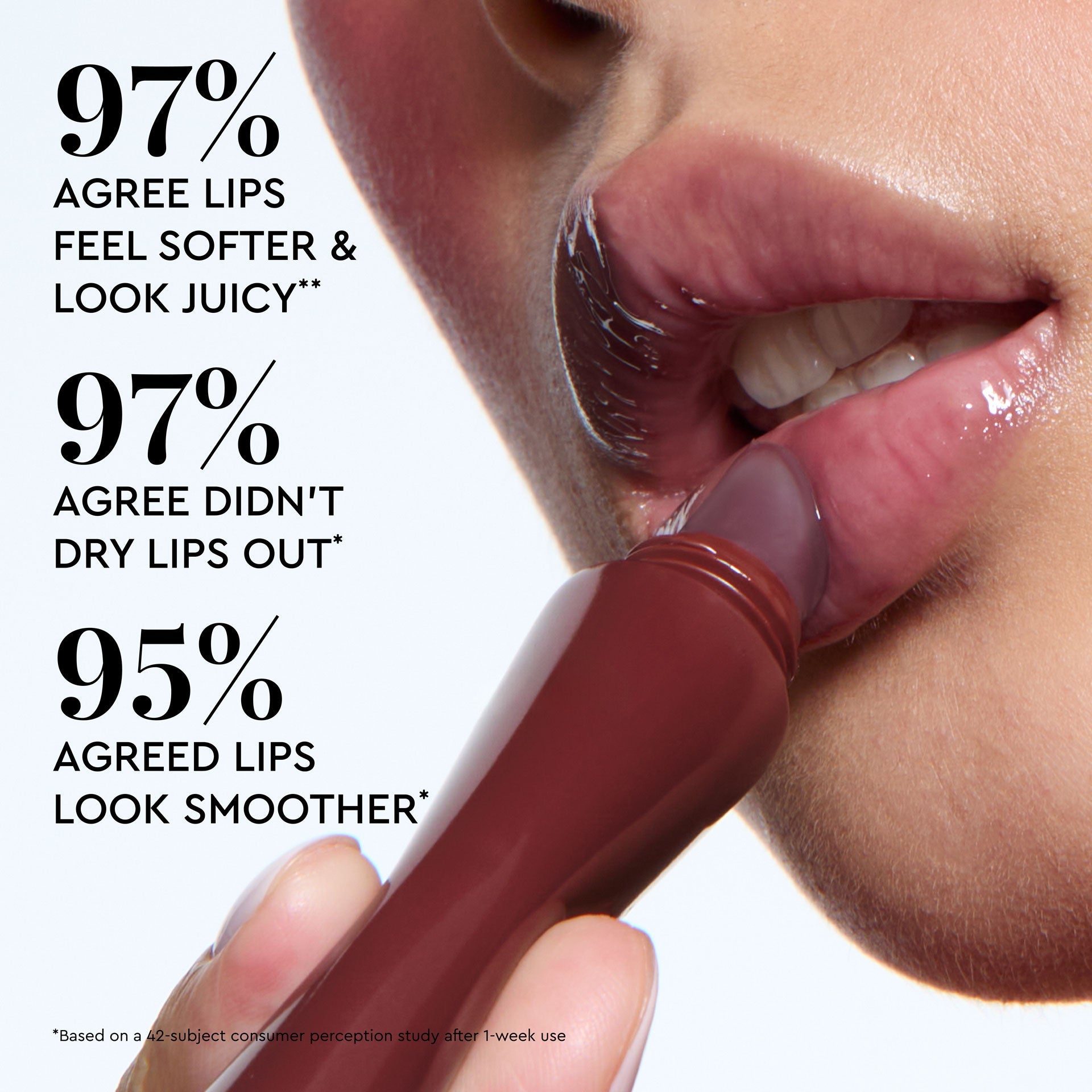Claim infographic for Glass Balm in Coconut Bingsoo listing its 12-hour hydration and shine benefits.