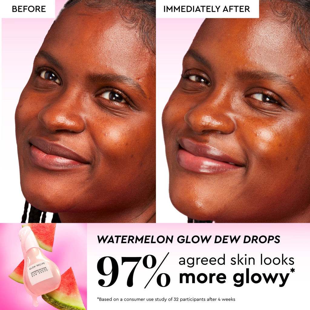 Glow Recipe Watermelon Glow Best-Sellers Kit infographic detailing the bundled value of all four full and mini-size products.