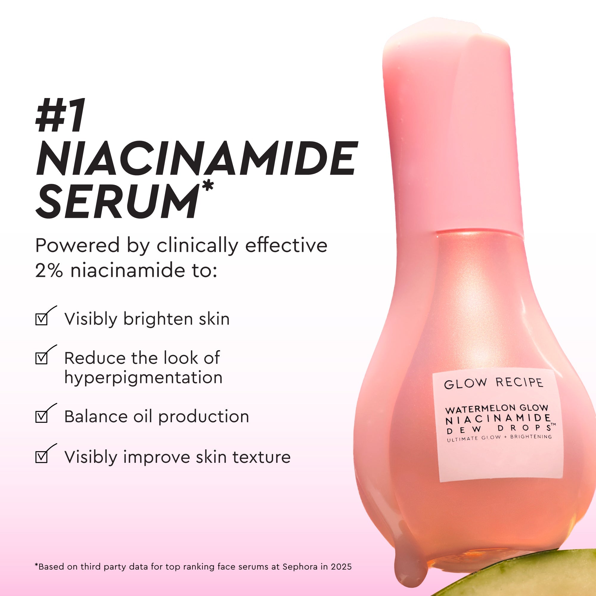 Glow Recipe Watermelon Glow Best-Sellers Kit infographic spotlighting the antioxidant-rich watermelon and niacinamide formulas.