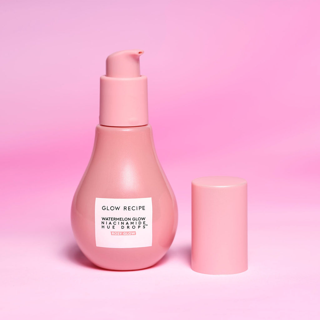 Watermelon Glow Niacinamide Hue Drops bottle in Sun Glow shade, formulated for a warm, sun-kissed glow.