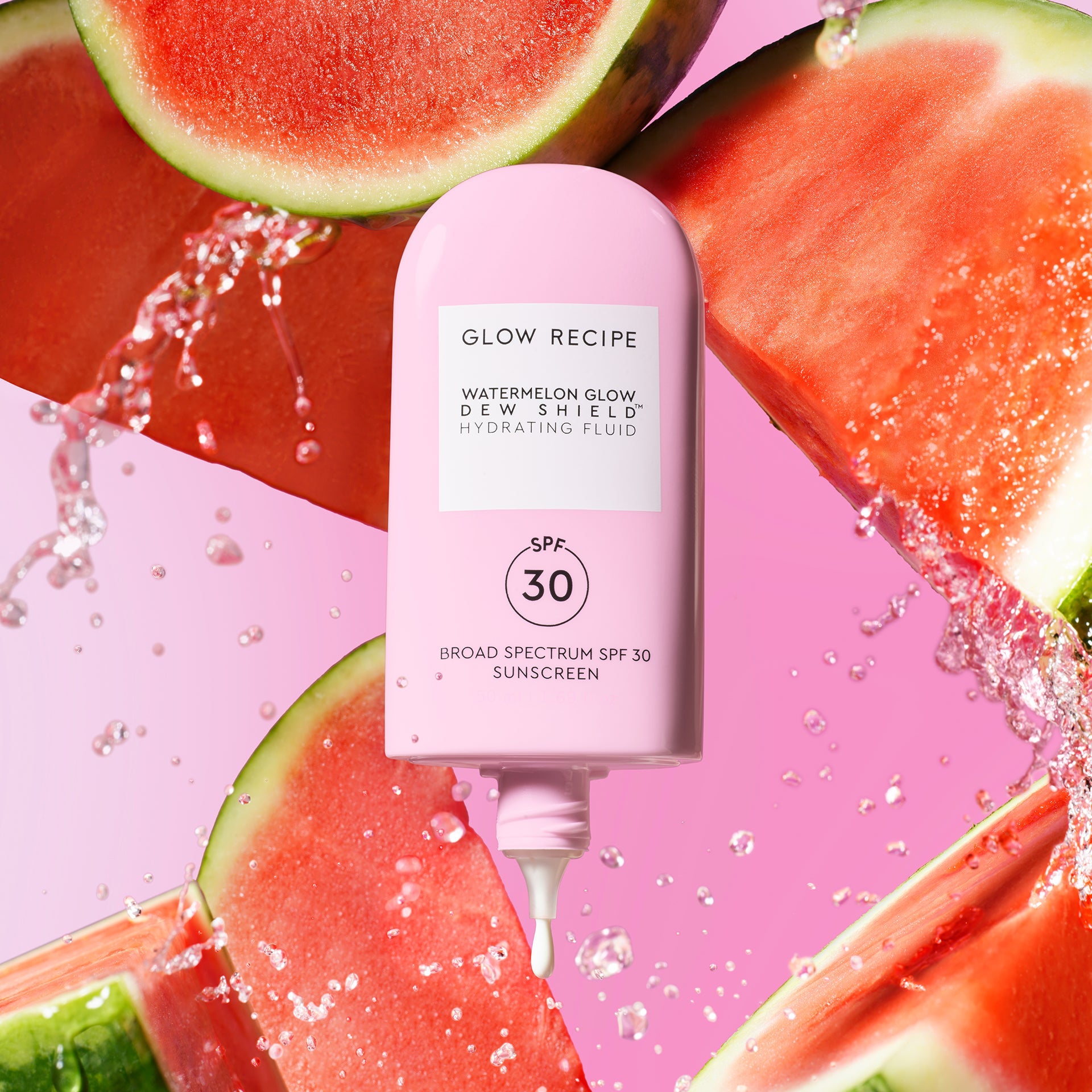 Glow Recipe Watermelon Glow Dew Shield SPF 30 full-size sunscreen bottle, no white cast formula