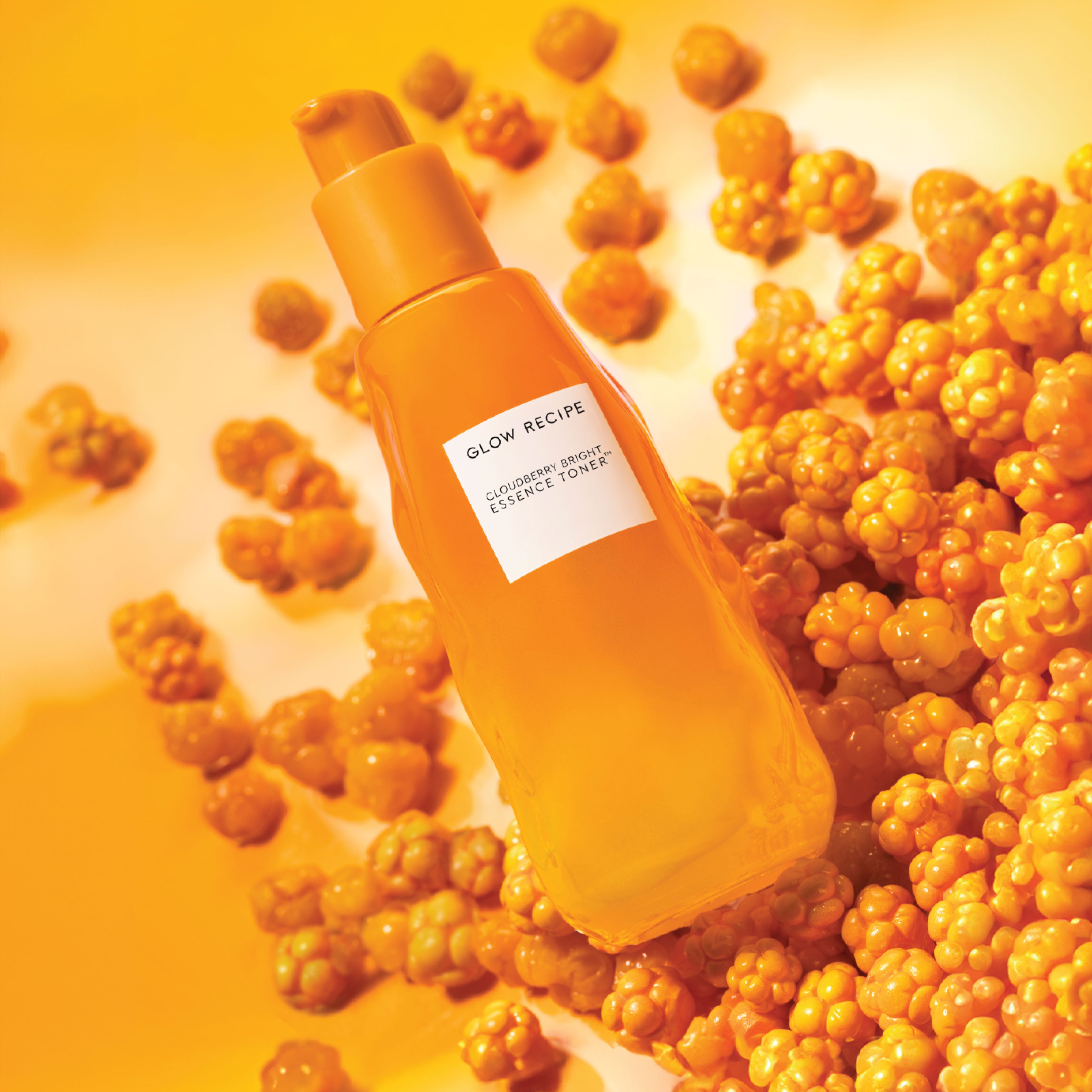 Full-Size (75ml) Cloudberry Bright Essence Toner shown upright, its cap highlighting the vitamin C brightening formula.