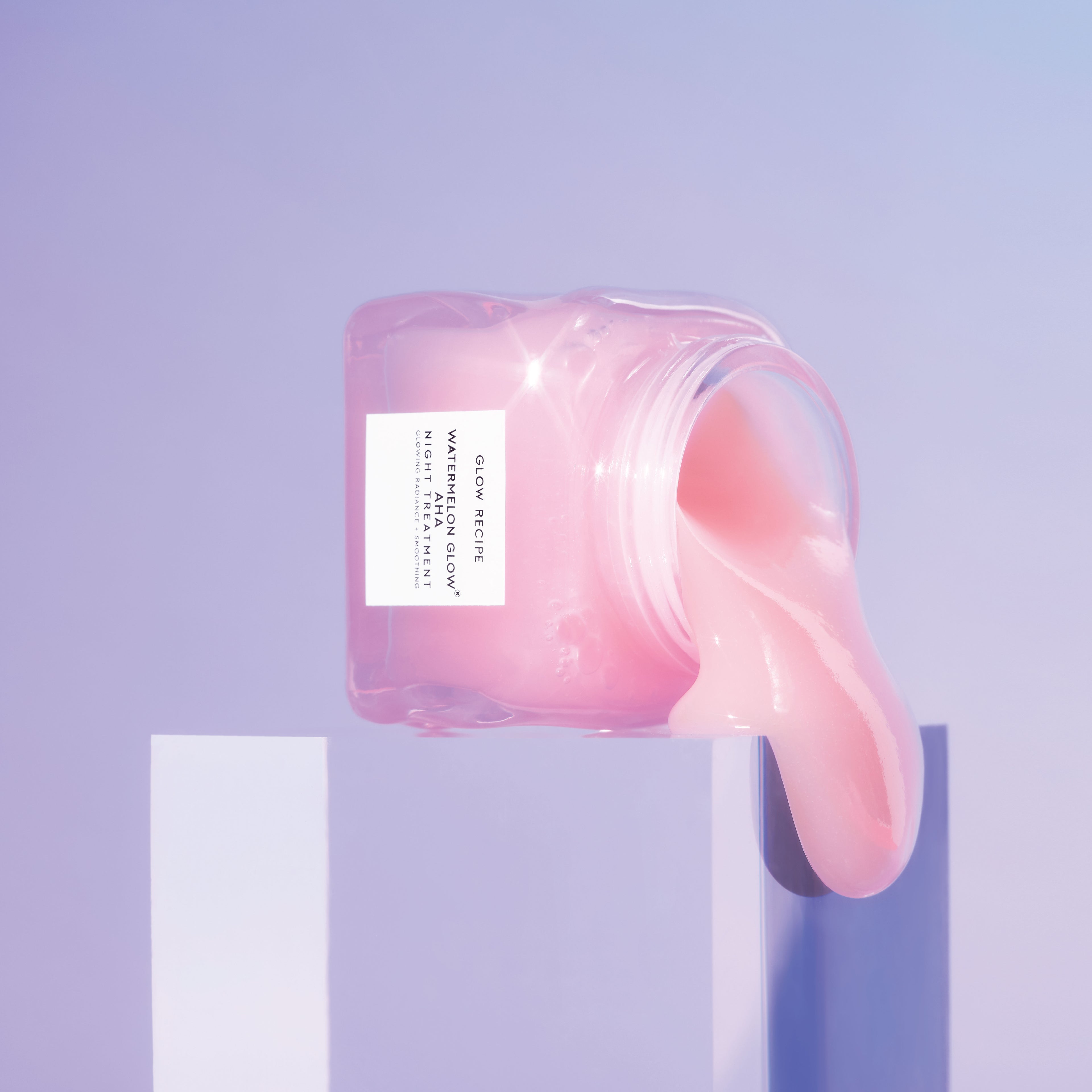Glow Recipe Watermelon Glow AHA Night Treatment's gel texture shown to demonstrate its overnight resurfacing formula.