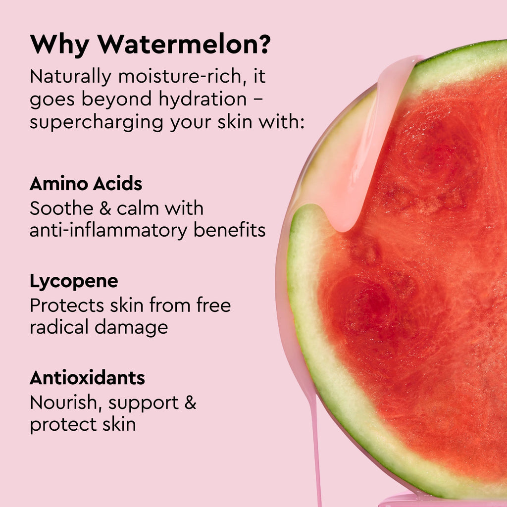 Glow Recipe Watermelon Glow Niacinamide Dew Drops infographic detailing its instant and over-time glow-boosting results.