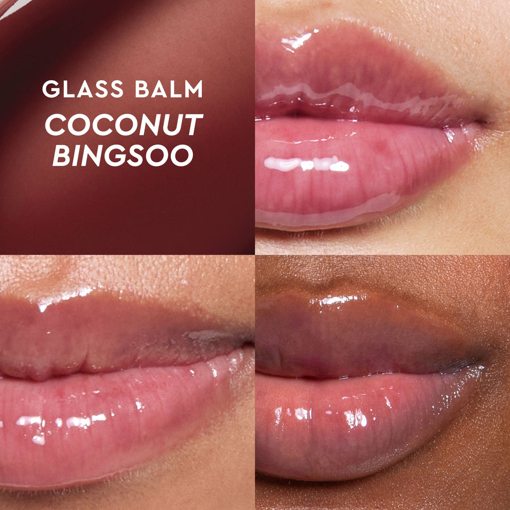 Shade grid graphic comparing the Coconut Bingsoo swatch against the other Glass Balm Bingsoo tints.