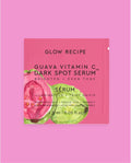 Glow Recipe Guava Vitamin C Dark Spot Serum packaging on a pink background