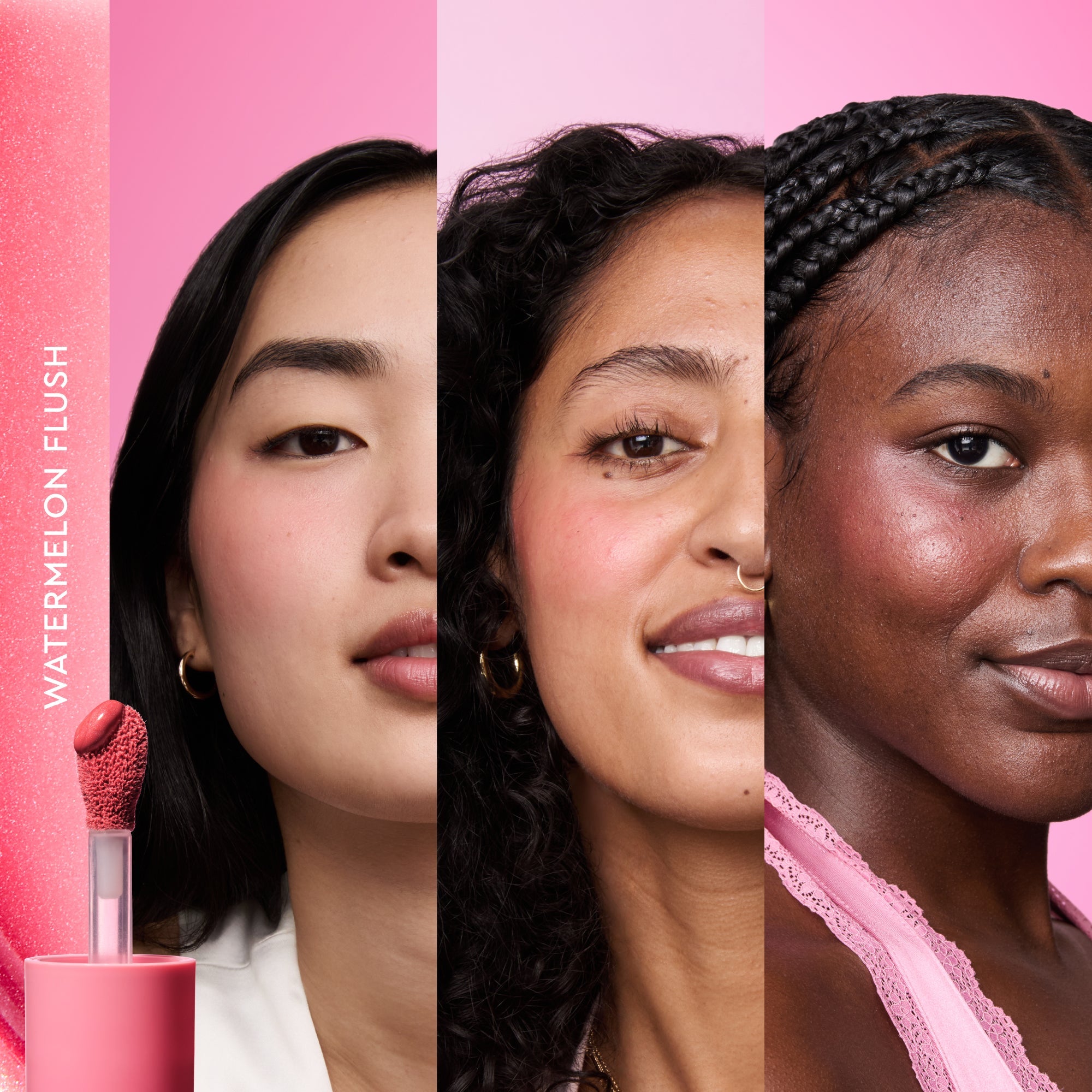 Glow Recipe Best of Dew & Hues Kit swatch showing the sheer, buildable color of Watermelon Glow Niacinamide Dewy Flush