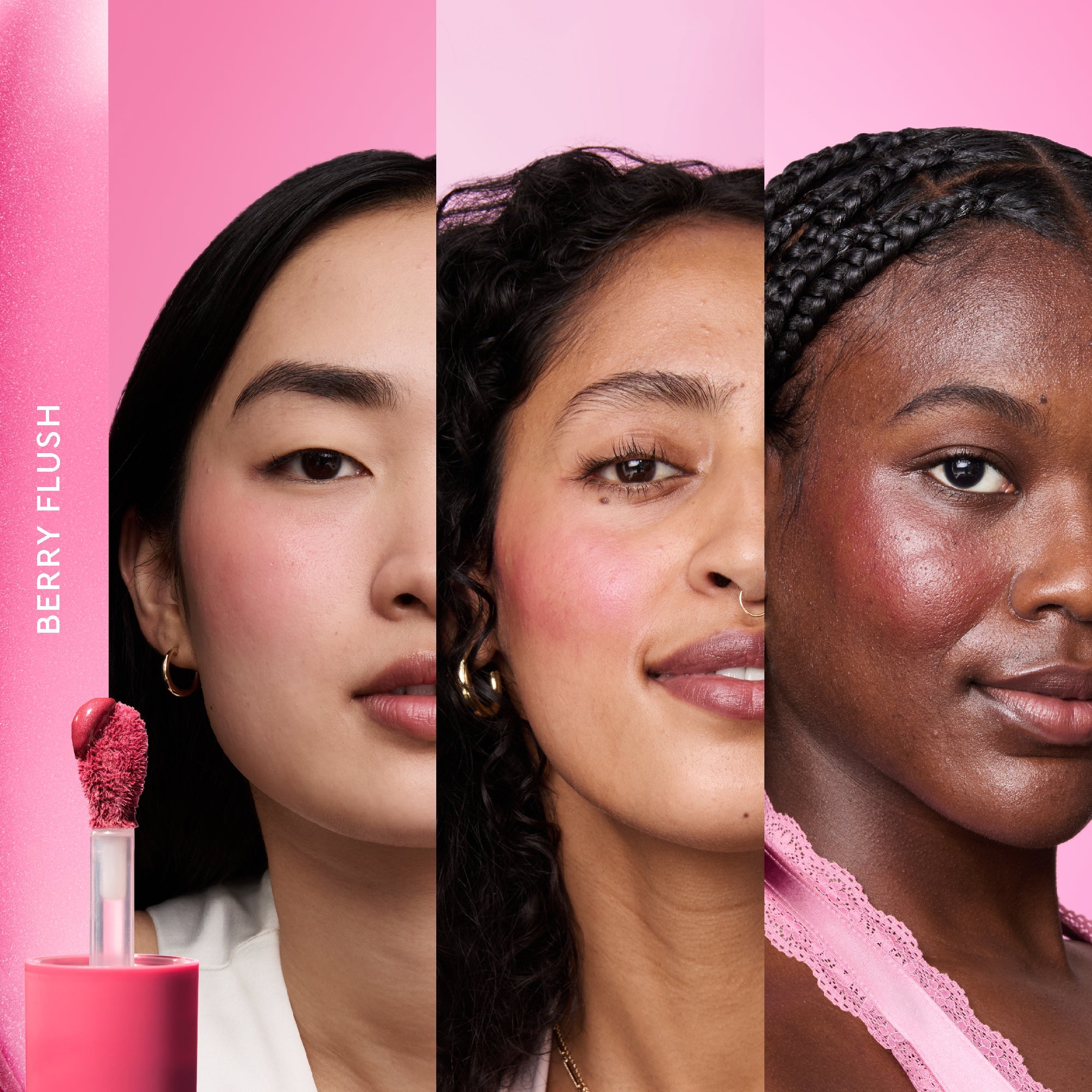 Glow Recipe Best of Glow Hues Kit swatch grid showing the sheer, buildable cheek tones of Dewy Flush Berry.