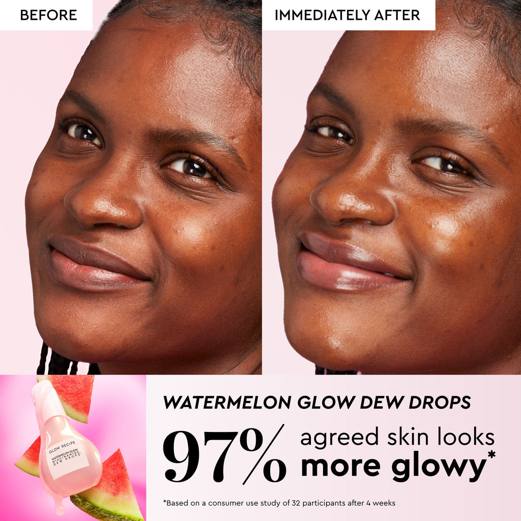 Infographic slide featuring the Mini Pink Juice Moisturizer used to prep skin before the tinted steps.