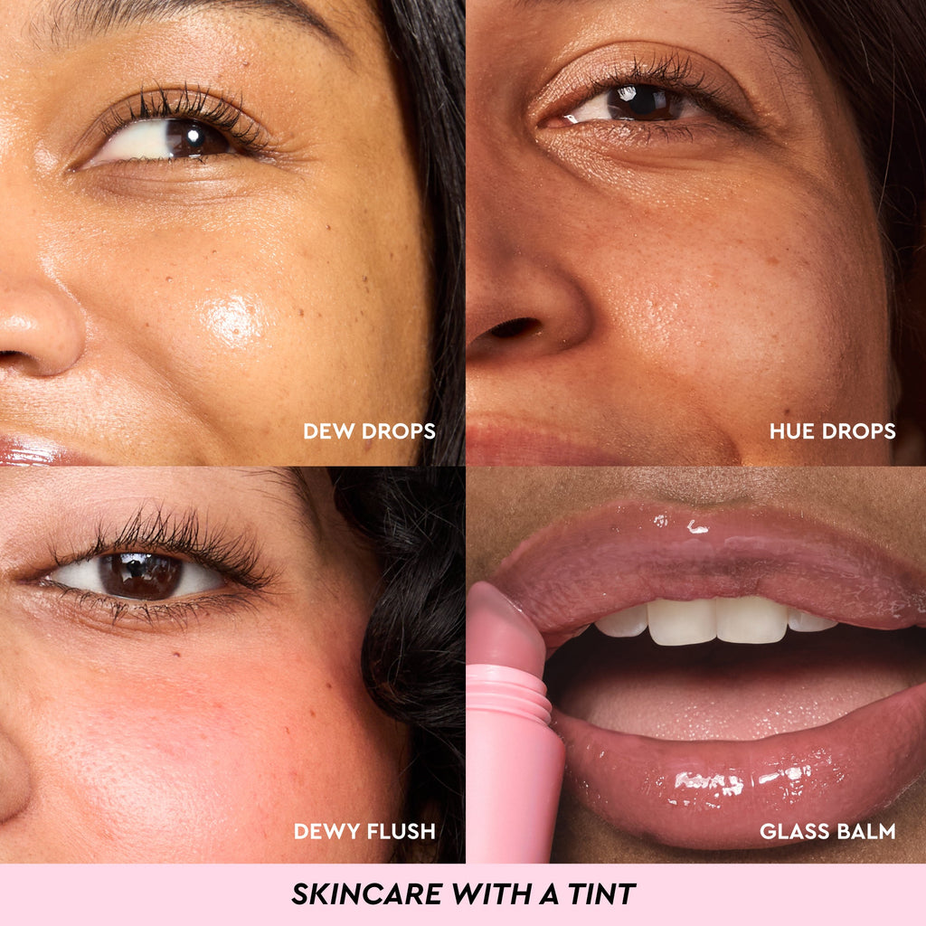 Infographic slide featuring the Watermelon Toner Sachet and the order for layering each HueTinis step.
