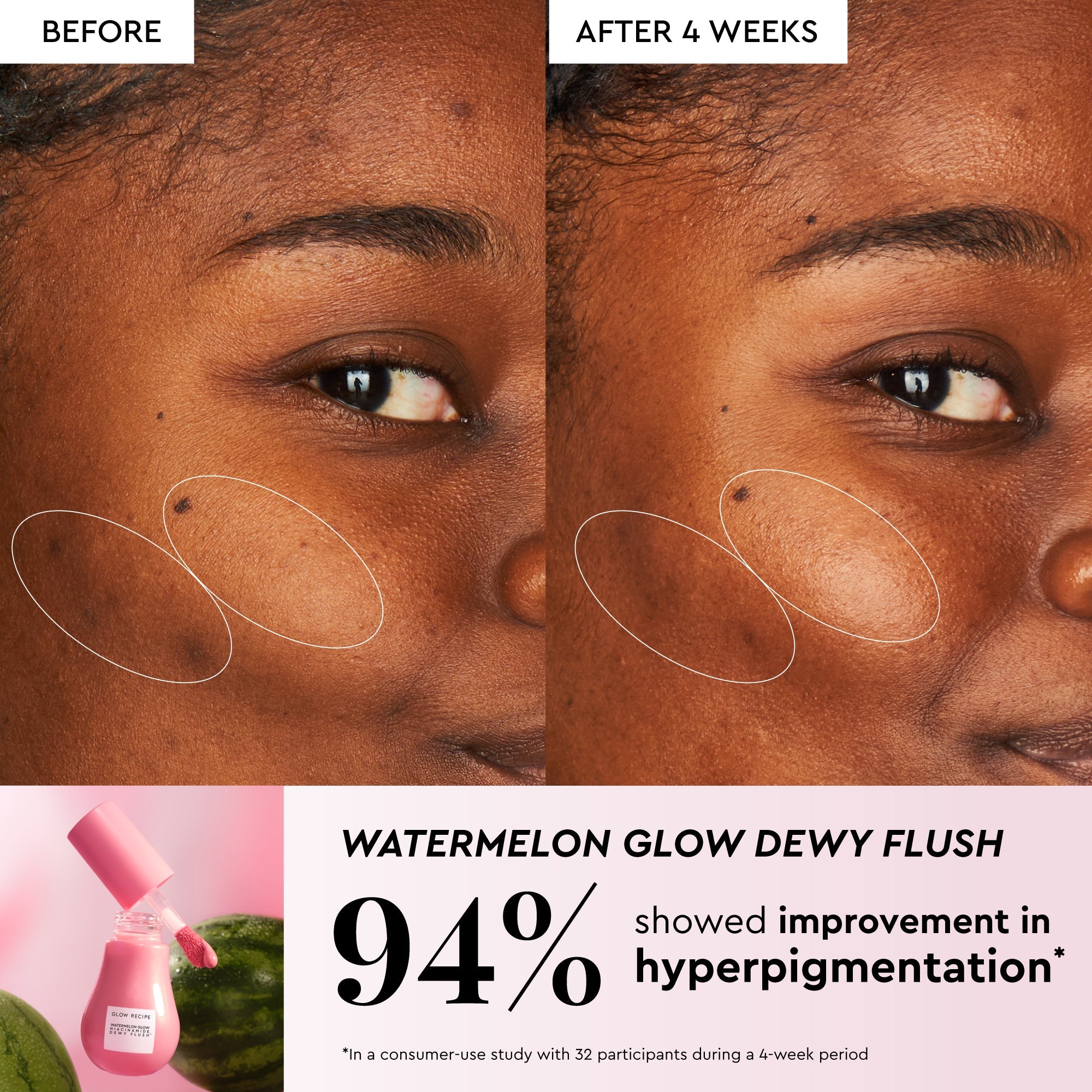 Infographic slide presenting the Mini Glass Balm Watermelon for twelve-hour hydration and glass-like shine.