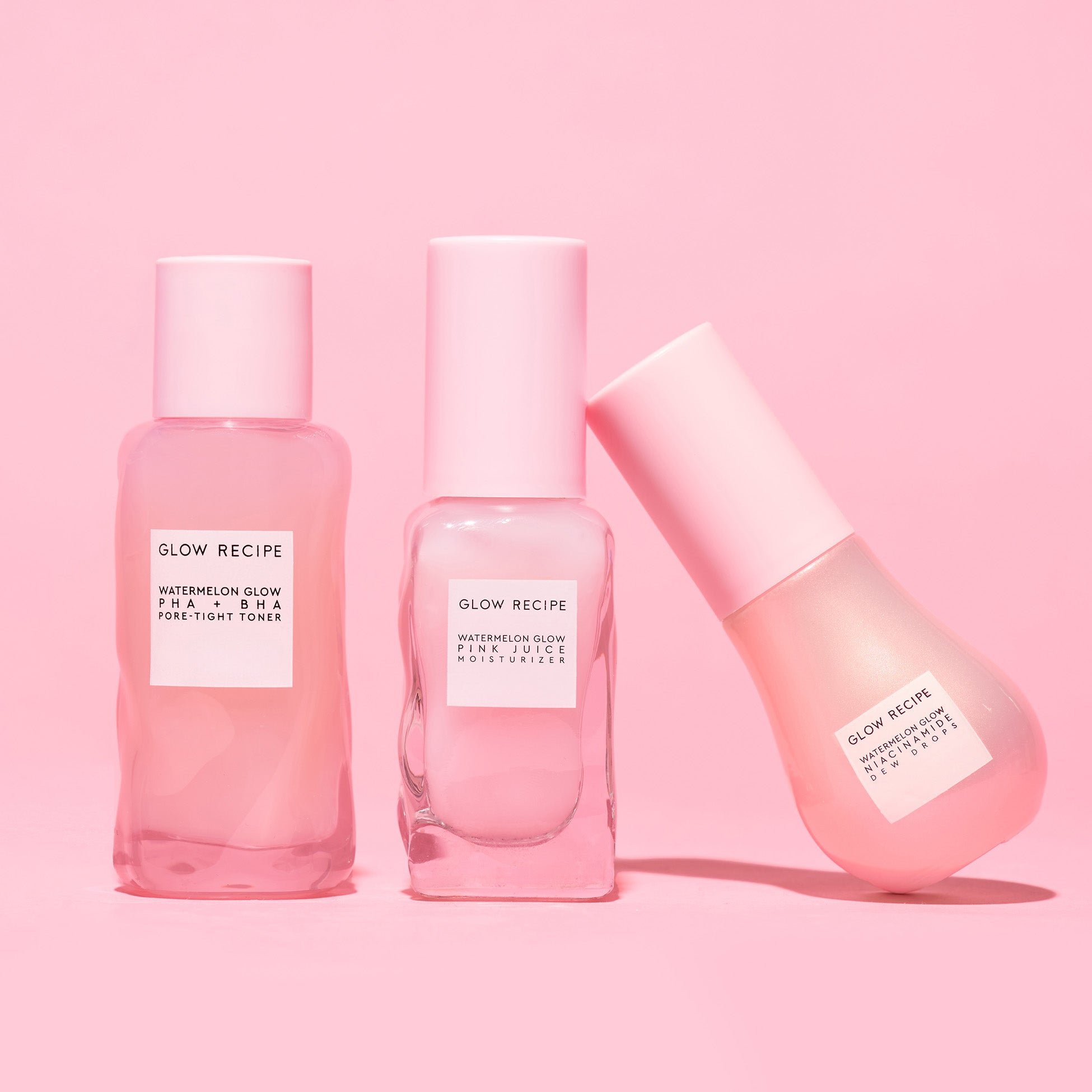 Glow Recipe Real Glass Skin Kit with Pore-Tight Toner, Dew Drops, and Pink Juice Moisturizer