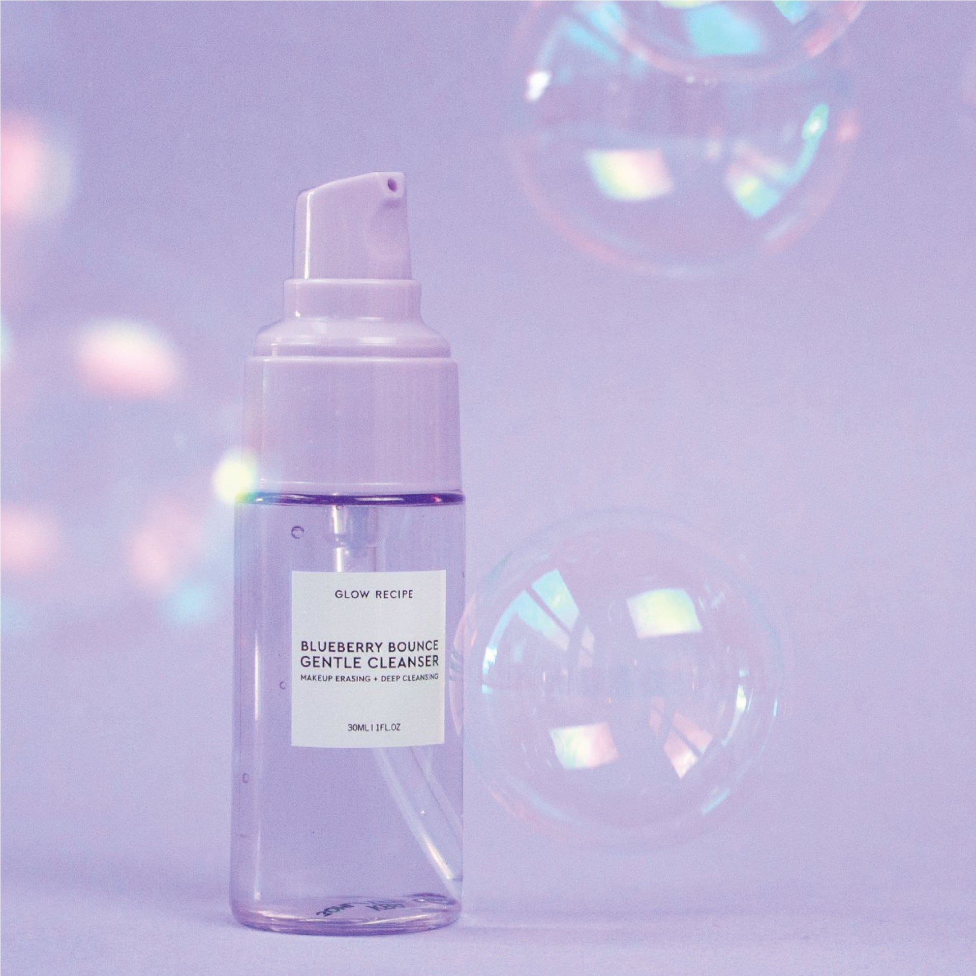 Glow Recipe Glow to Go Travel Kit product shot of the included Mini Blueberry Bounce Gentle Cleanser, 30ml
