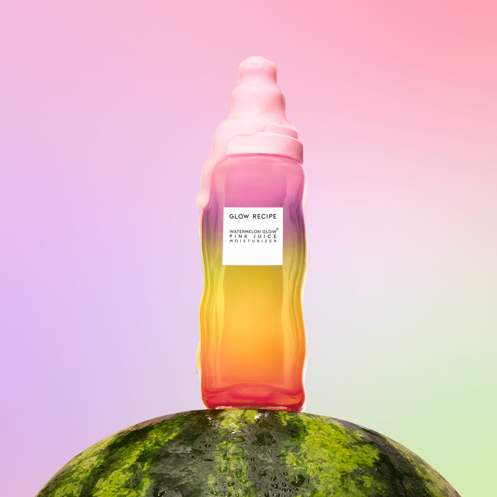 Limited-edition Pride Full-Size (50ml) jar of Watermelon Glow Pink Juice Moisturizer in rainbow-accented packaging artwork.