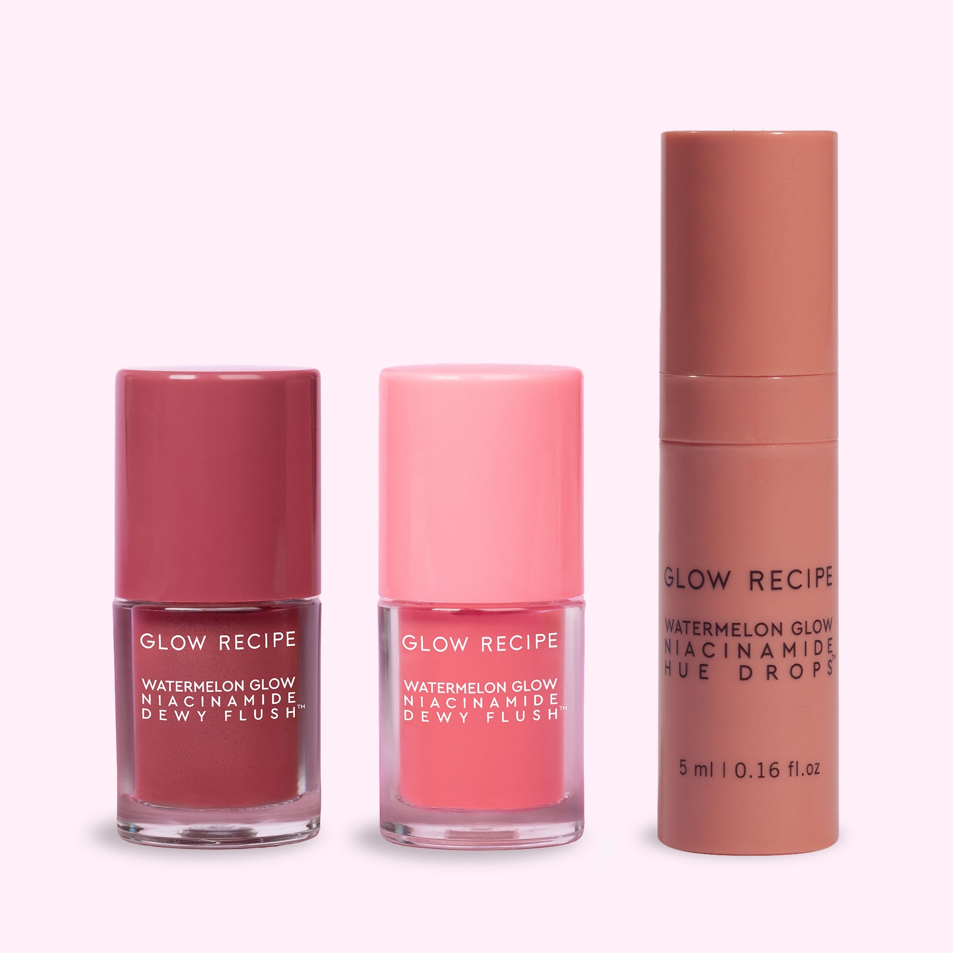 Glow Recipe Sunkissed & Flushed Set product shot featuring the Sun Glow and Dewy Flush mini duo for a bronzed, flushed look.