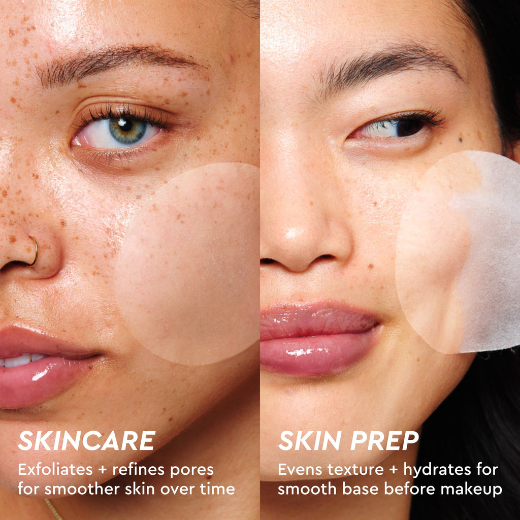 Infographic slide comparing the pad's textured and smooth sides for daily sweeping versus deeper resurfacing.