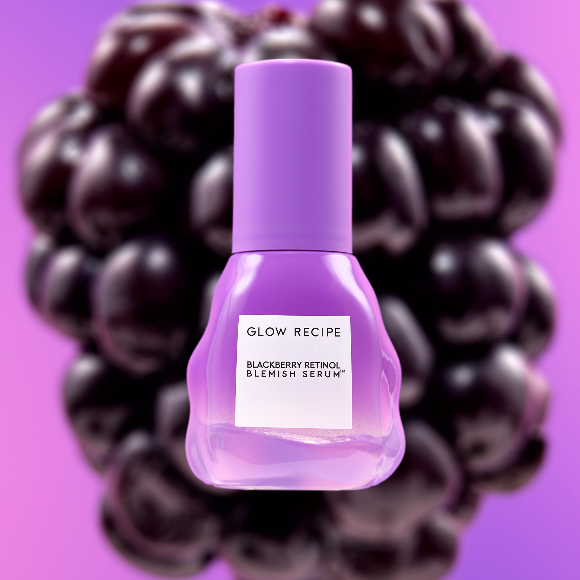 Glow Recipe Blackberry Retinol Blemish Serum bottle, triple-retinoid blemish treatment