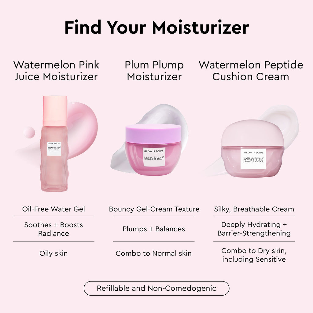 Glow Recipe Watermelon Milk Peptide Cushion Cream infographic on using the formula for overnight skin barrier repair
