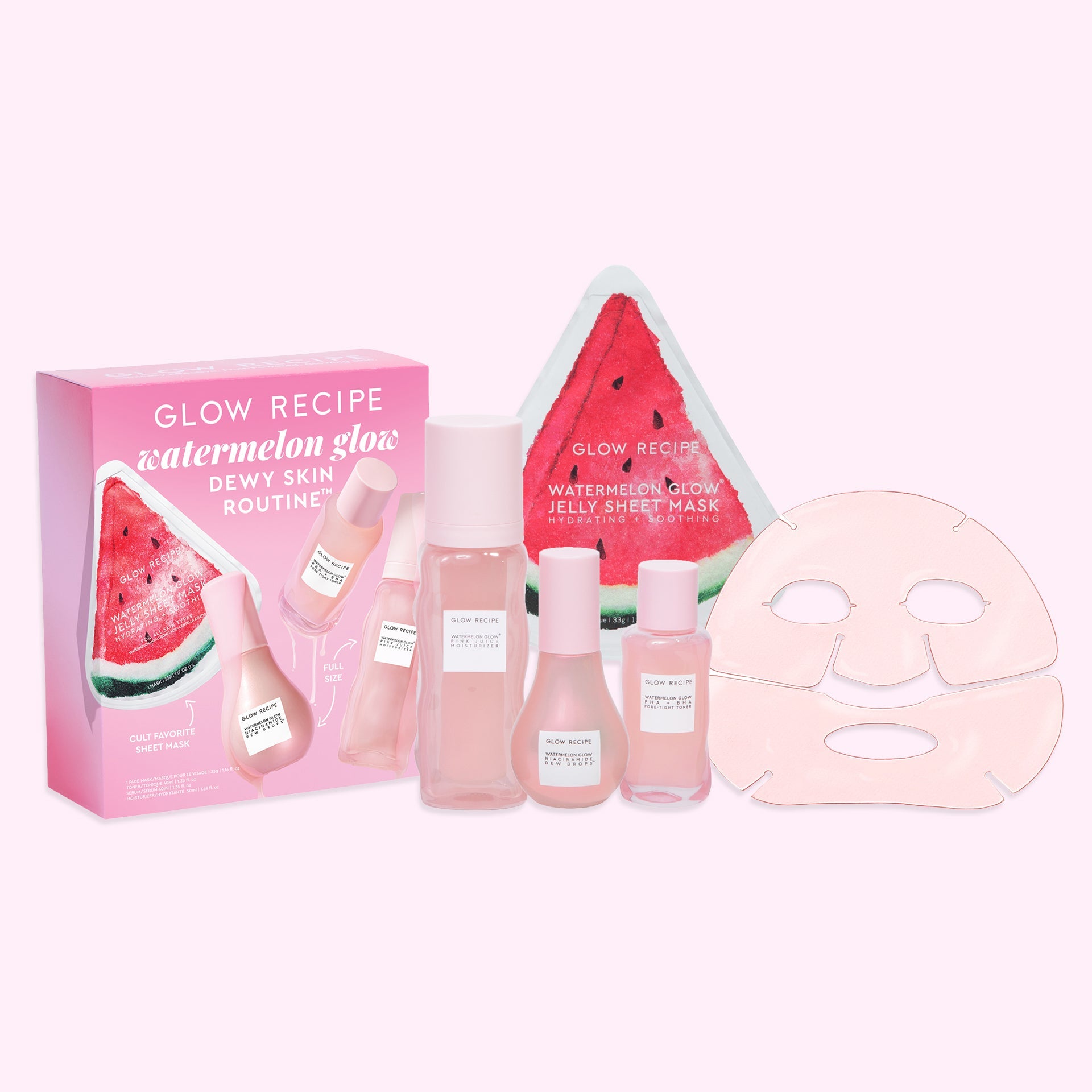 Glow Recipe Watermelon Glow Dewy Skin Kit routine packaging